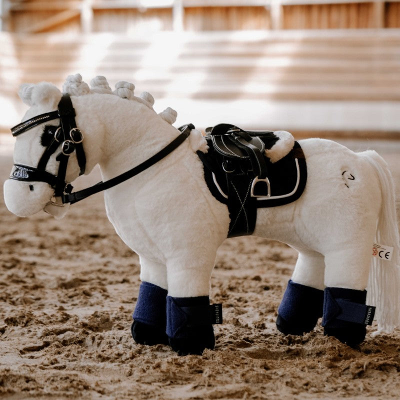 Equithème - Peluche mini poney Filou blanc | - Ohlala