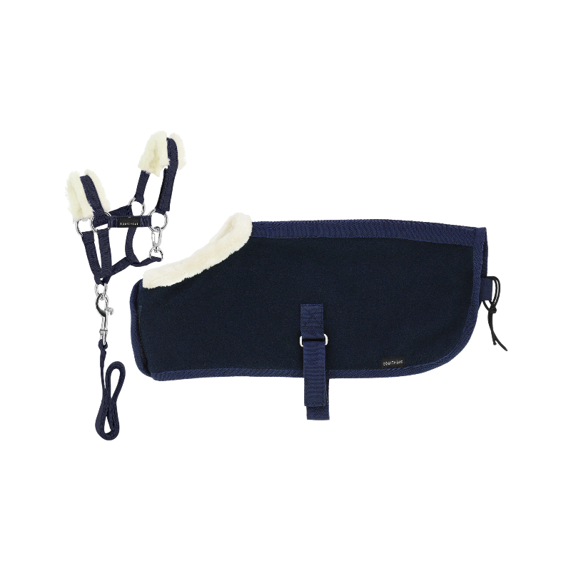 Equithème - Set licol + couverture pour mini poney marine | - Ohlala
