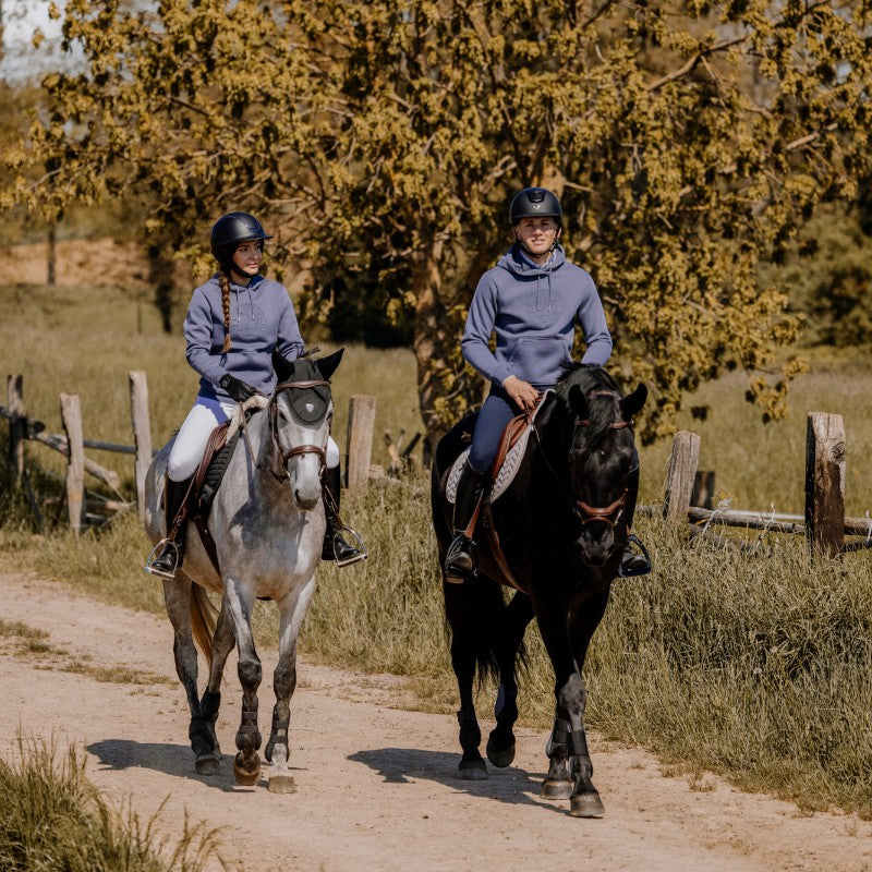 Equithème - Sweat à capuche unisexe Axel gris | - Ohlala