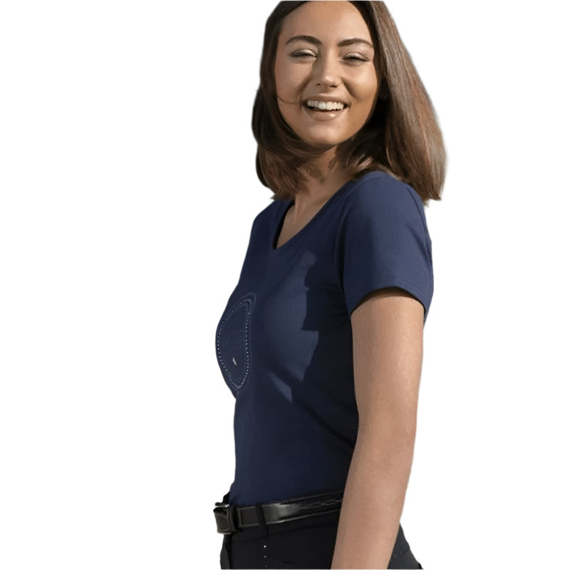 Equithème - T-shirt manches courtes femme Anna marine | - Ohlala