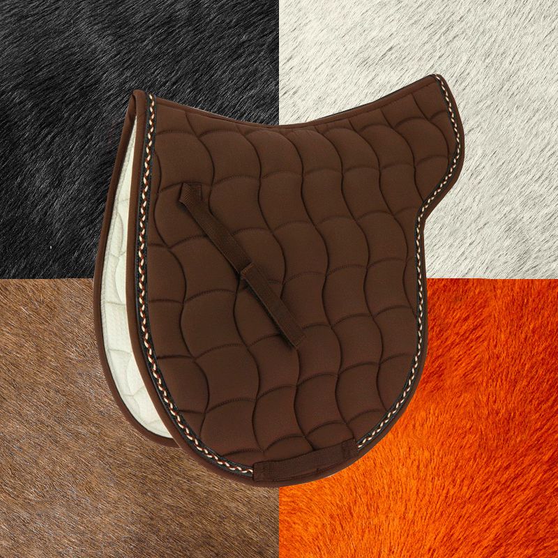 Equithème - Tapis de selle Hunter chocolat | - Ohlala