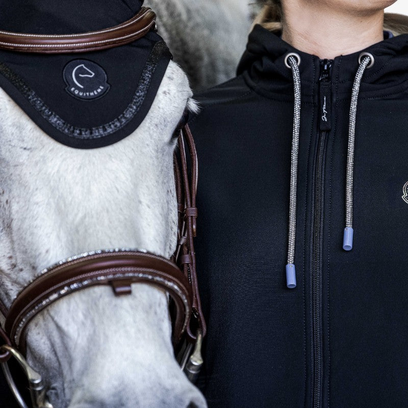 Equithème - Veste softshell manches longues femme Je t'aime Victoria noir | - Ohlala