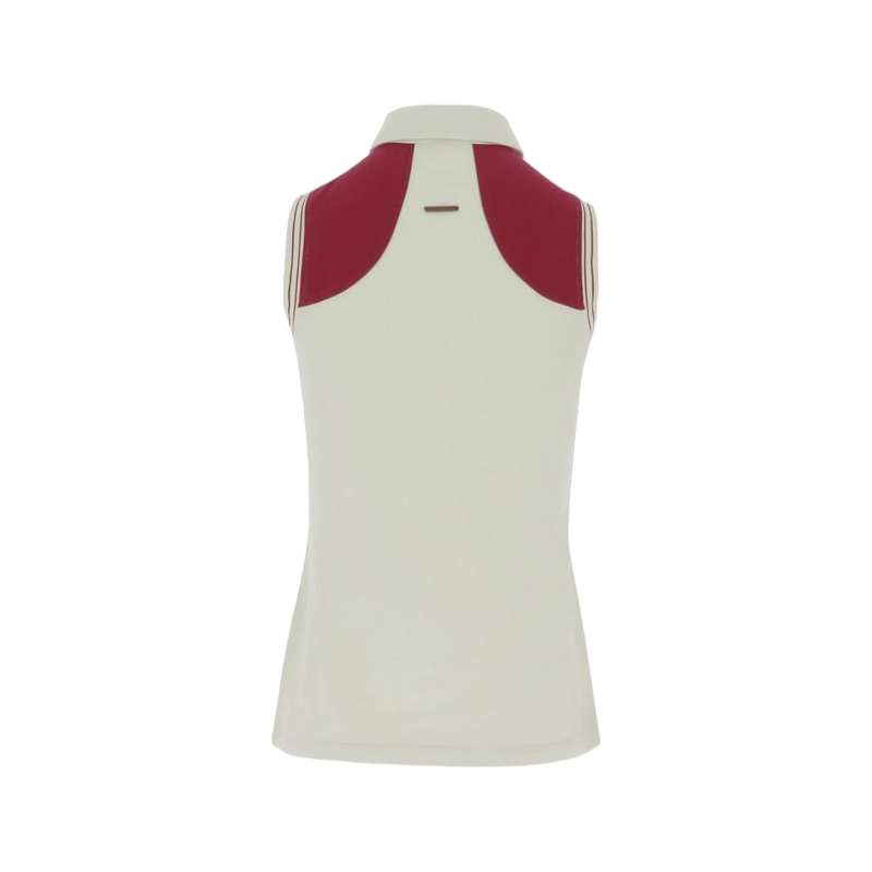 Equithème - Polo sans manches piqué Ecru | - Ohlala