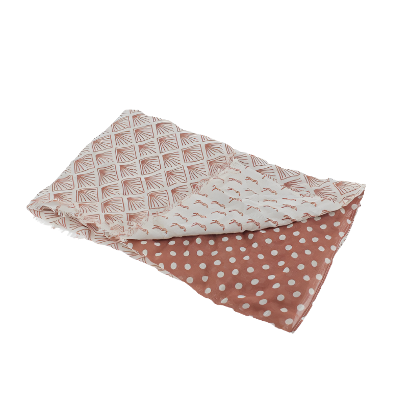 Pénélope - Écharpe Etole Alix ecru/ rouille | - Ohlala