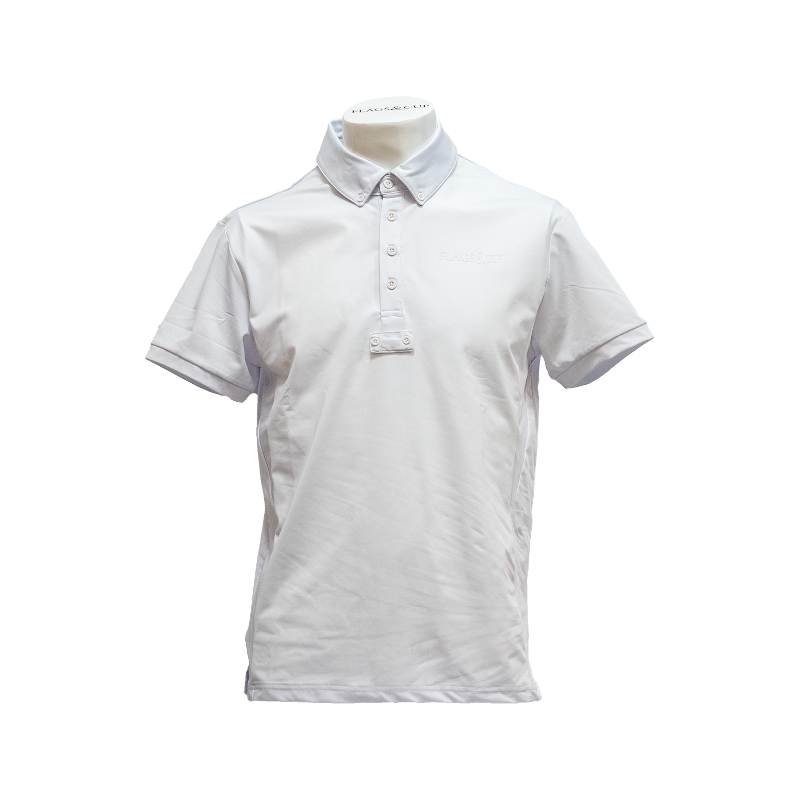 Flags & Cup - Polo de concours manches courtes homme San Remo blanc | - Ohlala