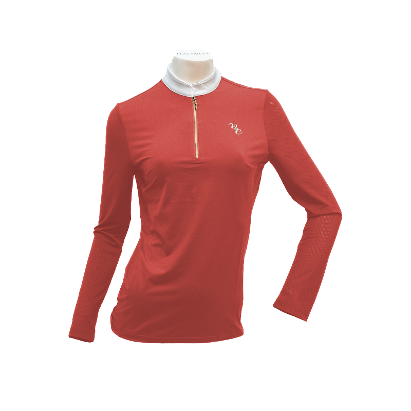 Flags & Cup - Polo de concours manches longues femme Andria cerise | - Ohlala