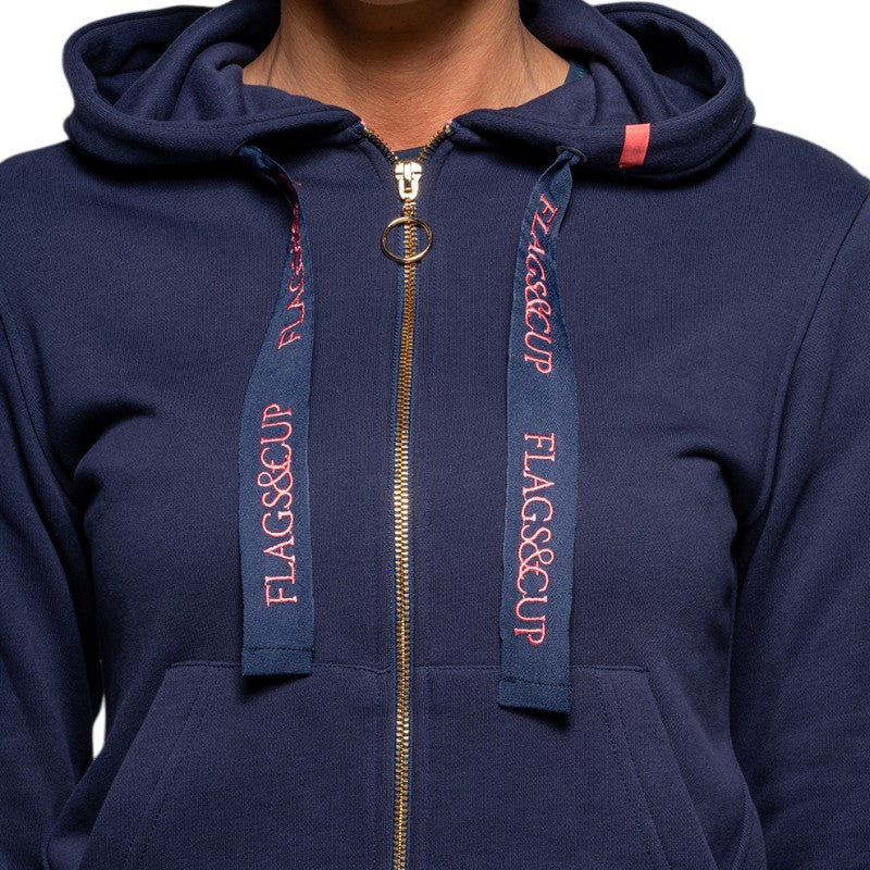 Flags & Cup - Sweat à capuche fille Lomita marine | - Ohlala