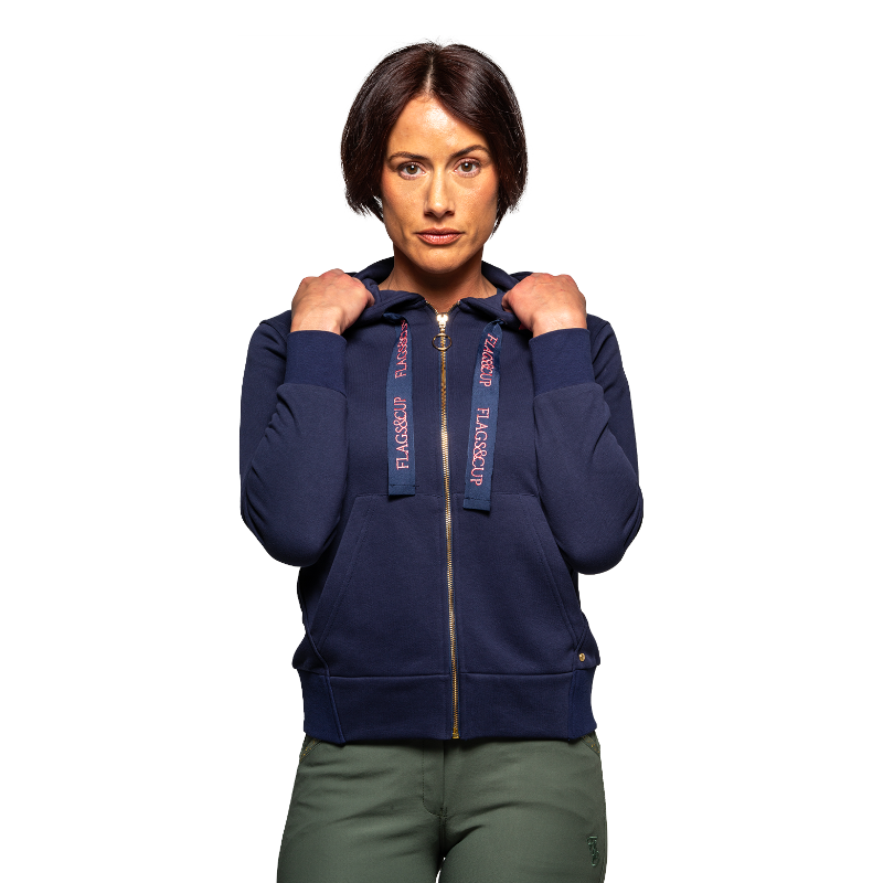 Flags & Cup - Sweat à capuche fille Lomita marine | - Ohlala