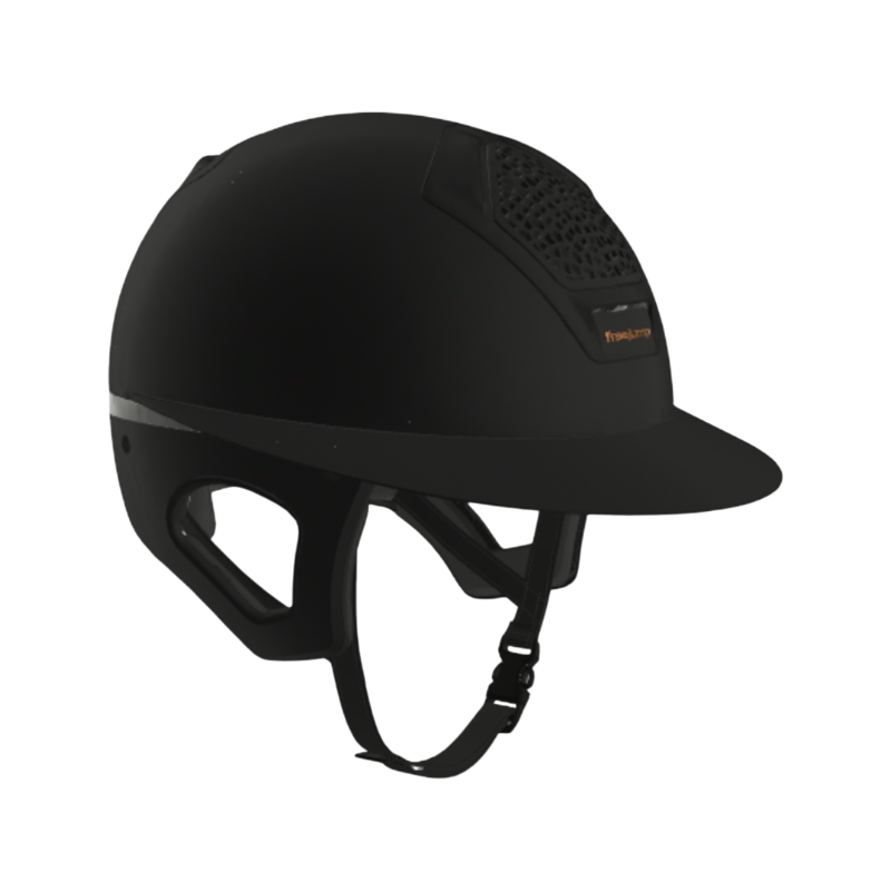 Freejump - Casque d'équitation Voronoï black matt full protection visière wide