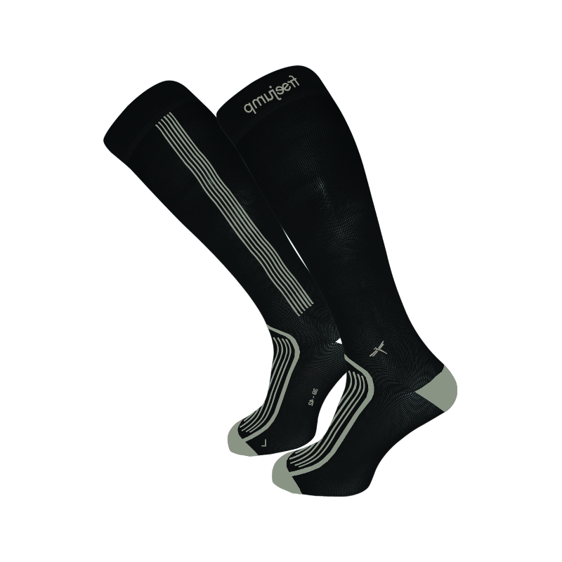 Freejump - Chaussettes d'équitation techniques noir/ beige | - Ohlala