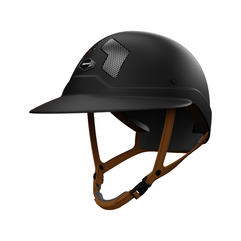 Flex On - Casque d'équitation Armet Dark jugulaire marron visière Angel noir | - Ohlala
