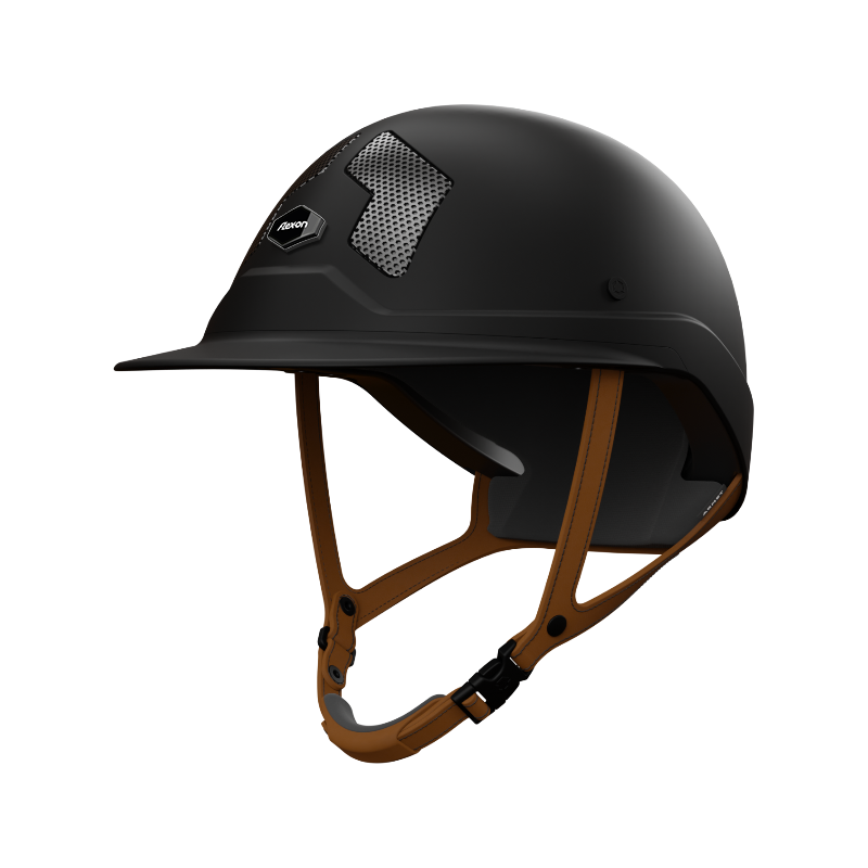 Flex On - Casque d'équitation Armet Dark jugulaire marron visière Mixte noir | - Ohlala