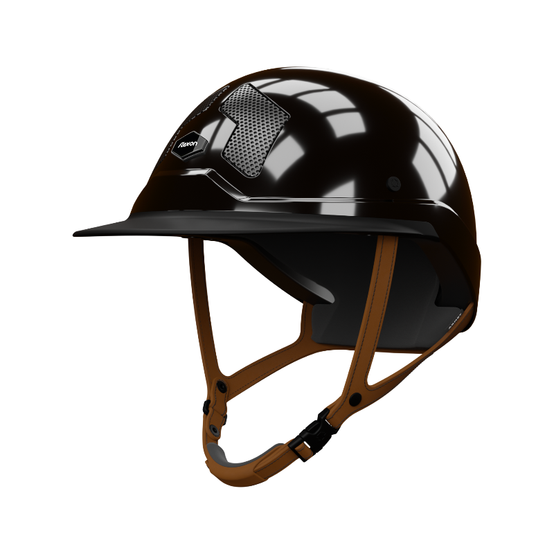 Flex On - Casque d'équitation Armet Star jugulaire marron visière Mixte noir | - Ohlala
