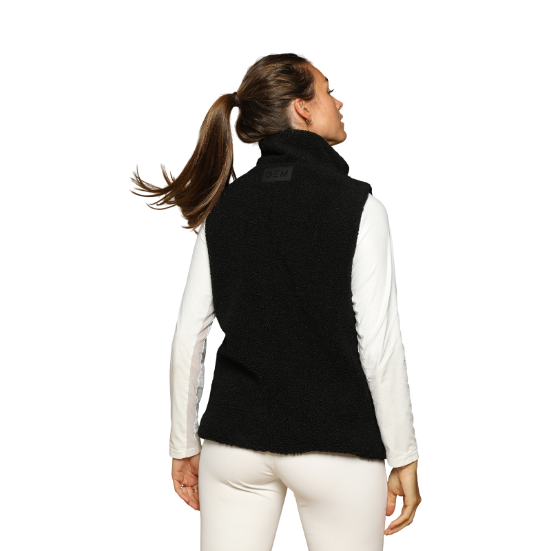 GEM - Veste sans manches mouton On femme noir | - Ohlala