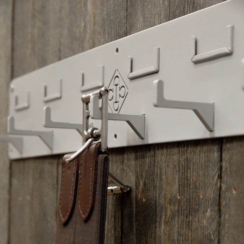 Grooming Deluxe - Porte-bridon 6 crochets et porte-nom argent | - Ohlala