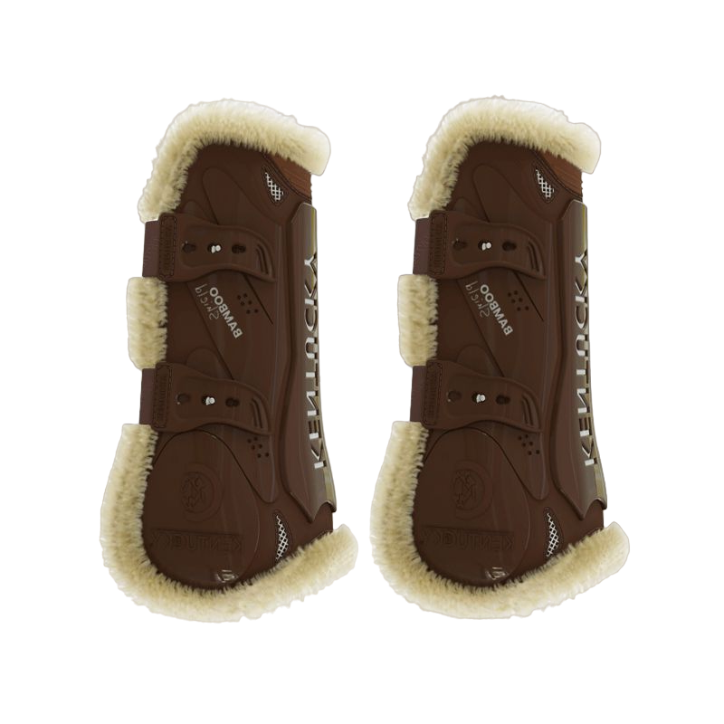 Kentucky Horsewear - Guêtres ouvertes mouton vegan Bamboo Elastic marron | - Ohlala