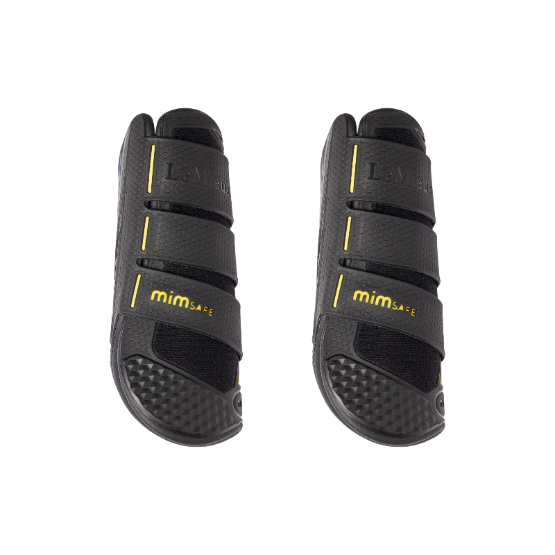 Lemieux - Guêtres de cross MimSafe antérieurs noir/ jaune | - Ohlala