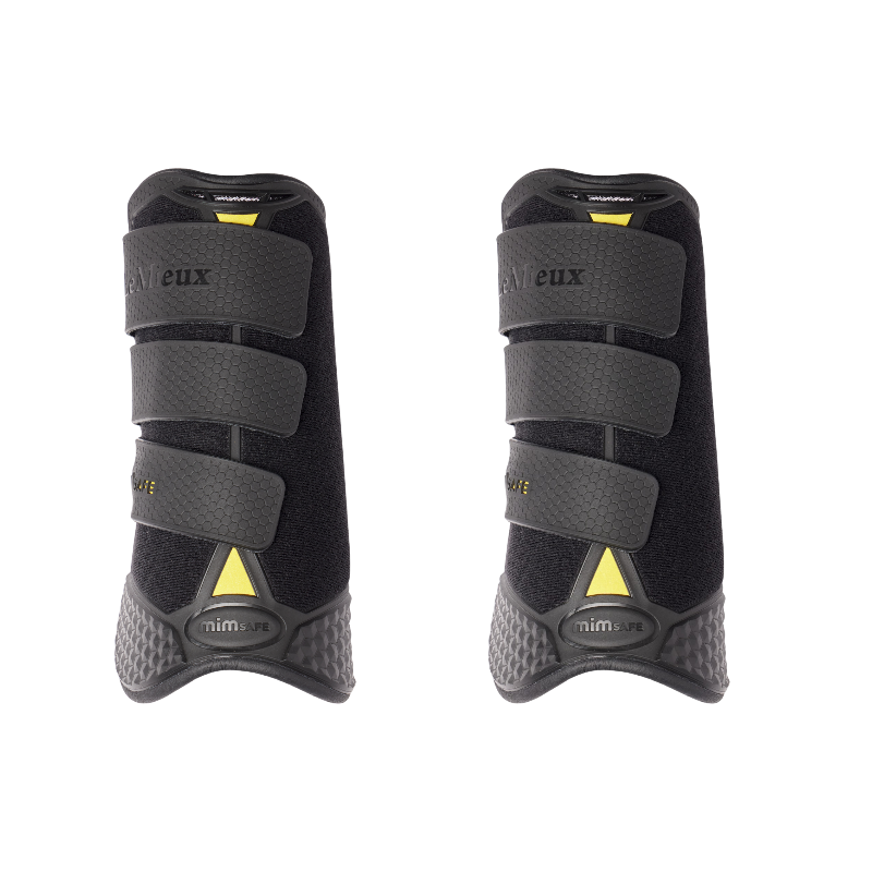 Lemieux - Guêtres de cross MimSafe antérieurs noir/ jaune | - Ohlala