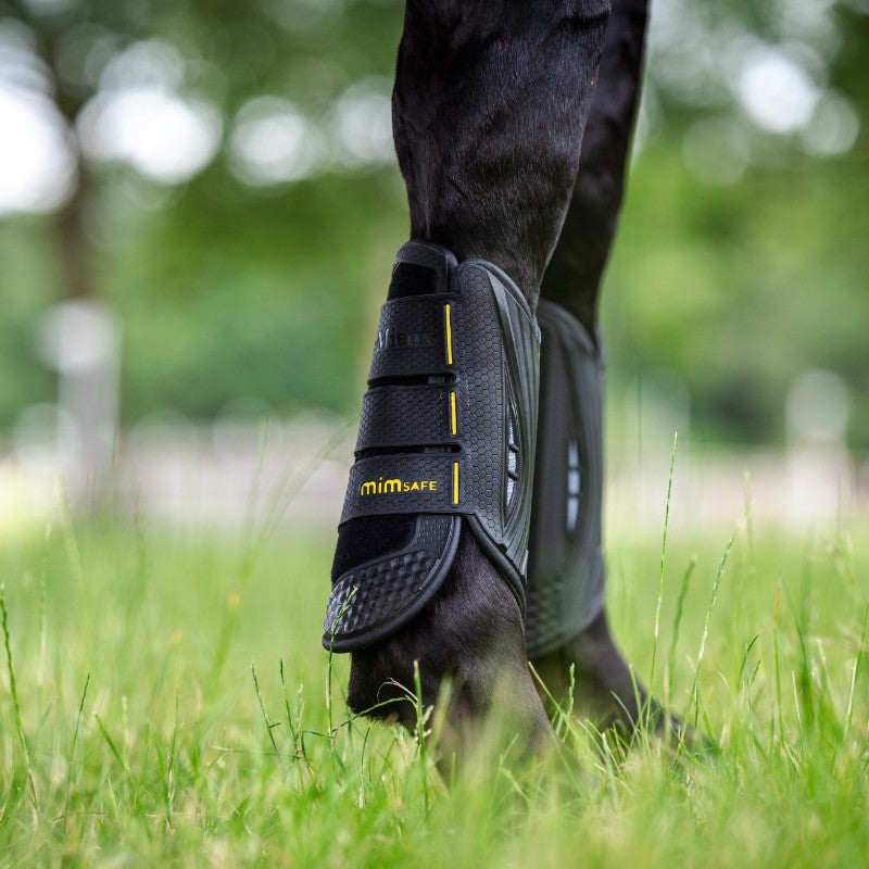 Lemieux - Guêtres de cross MimSafe antérieurs noir/ jaune | - Ohlala