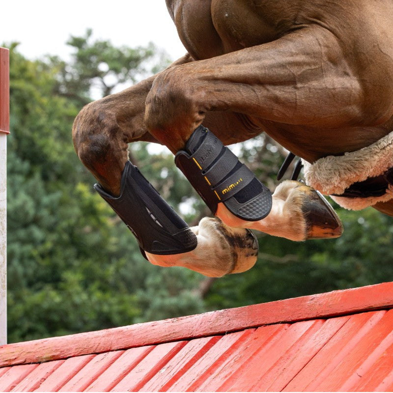 Lemieux - Guêtres de cross MimSafe antérieurs noir/ jaune | - Ohlala