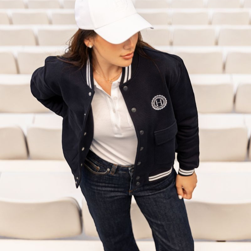 Harcour - Bomber manches longues femme Agathe marine | - Ohlala