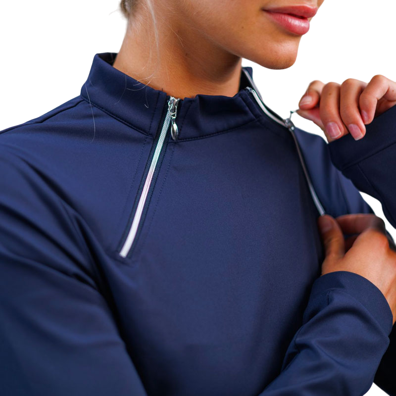 Harcour - Polo manches longues femme Prelude marine | - Ohlala