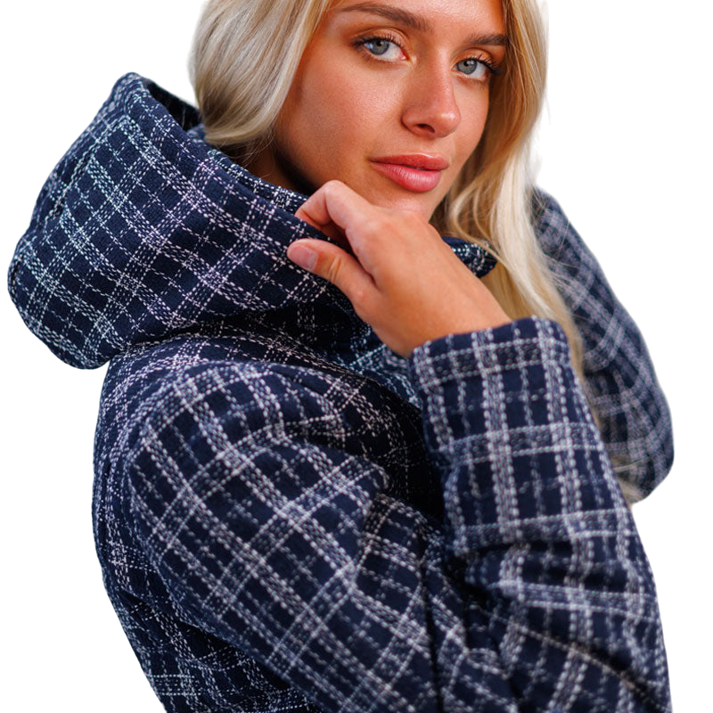 Harcour - Doudoune femme Jewel tweed marine/ blanc | - Ohlala