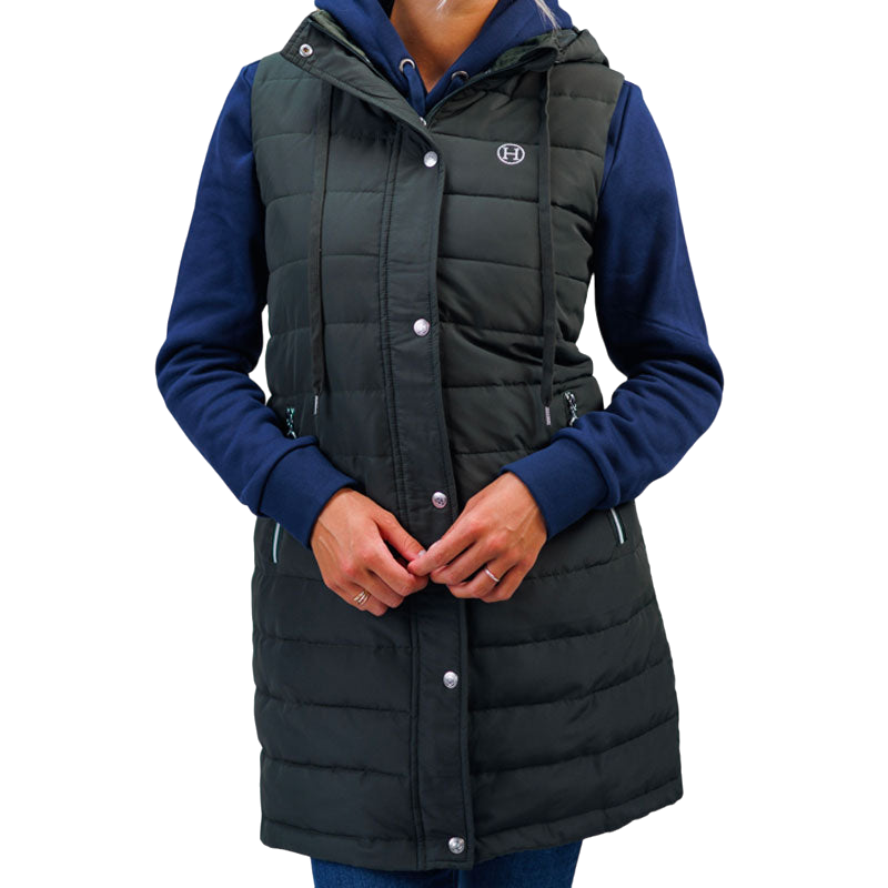 Harcour - Doudoune longue sans manches femme Boliva kaki | - Ohlala