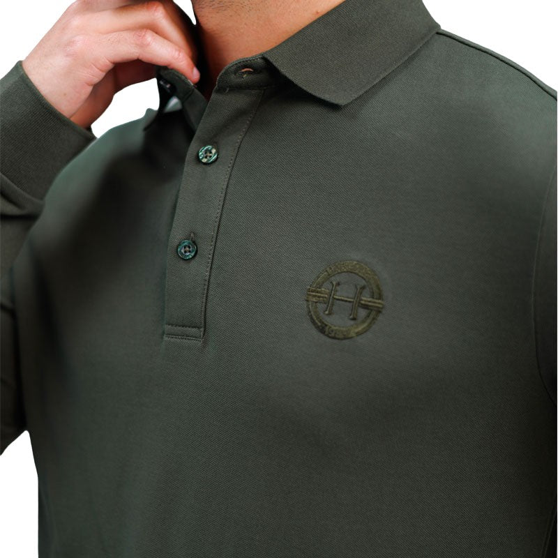 Harcour - Polo manches longues homme Pablo kaki | - Ohlala