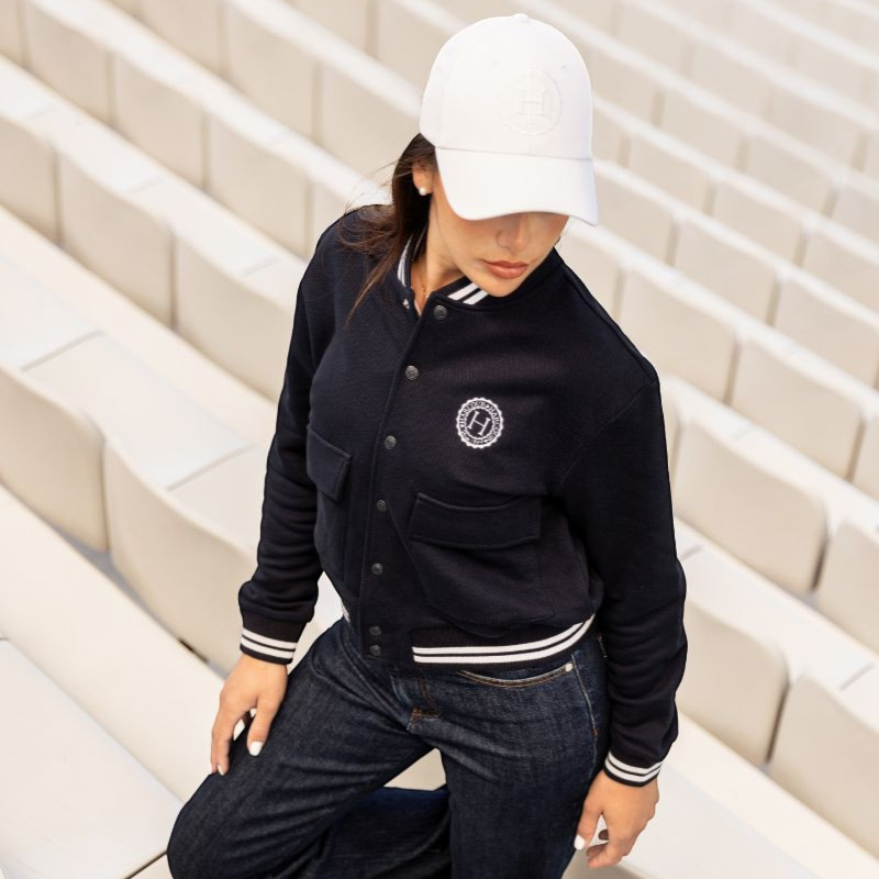 Harcour - Bomber manches longues femme Agathe marine | - Ohlala