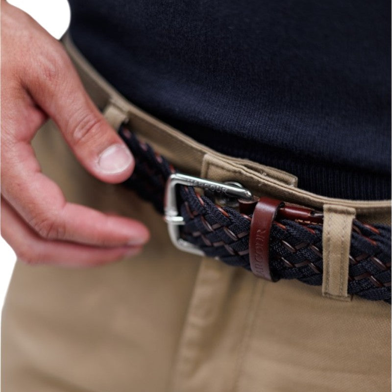 Harcour - Ceinture Bingo marine/ marron | - Ohlala