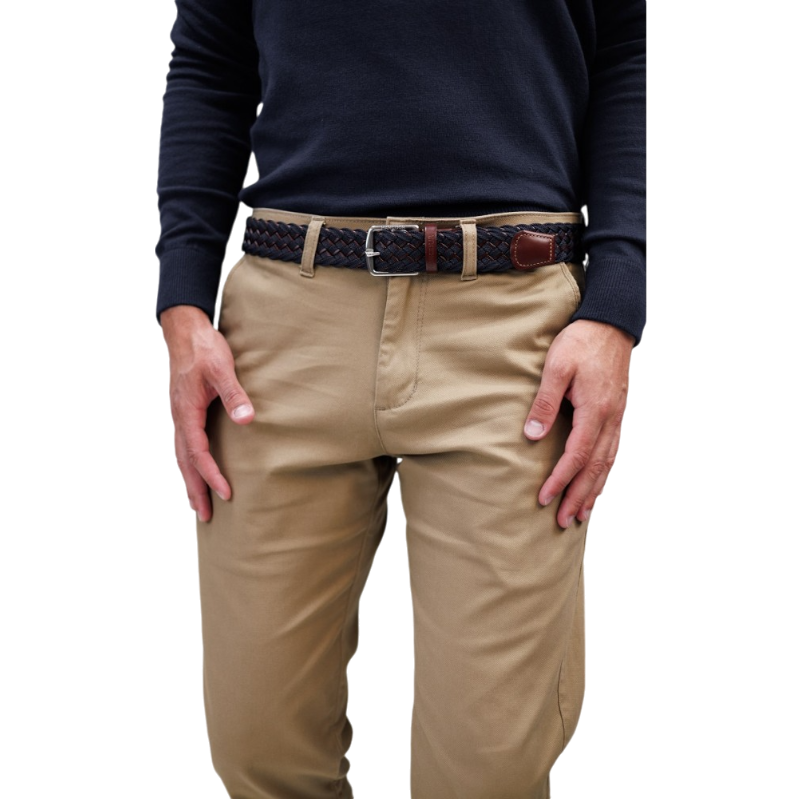 Harcour - Ceinture Bingo marine/ marron | - Ohlala