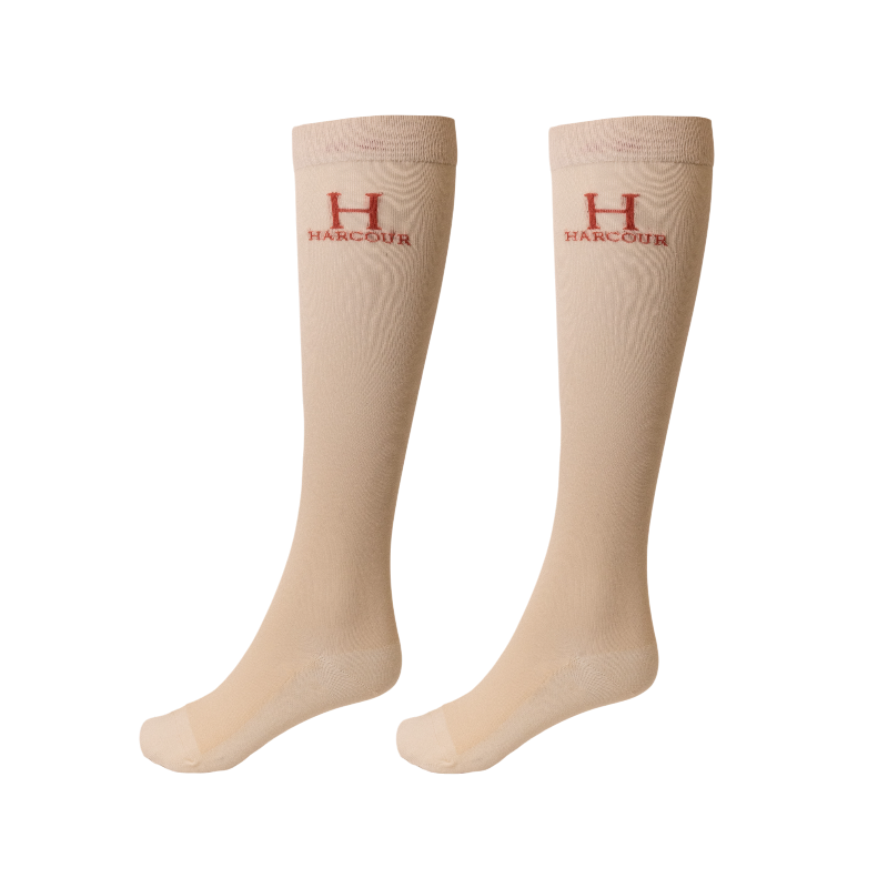 Harcour - Chaussettes d'équitation Badminton coquillage (x2) | - Ohlala