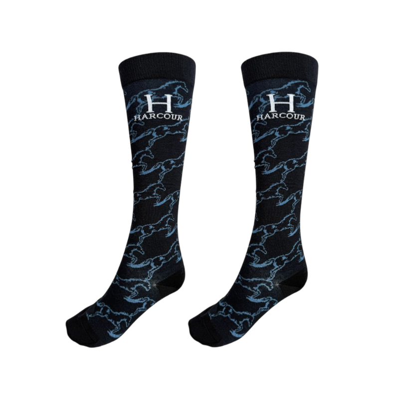 Harcour - Chaussettes d'équitation Beeges paon/ marine/ jump marine (x3) | - Ohlala
