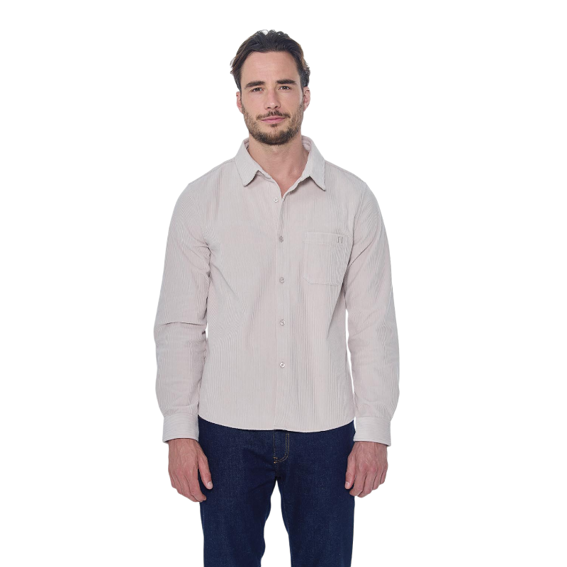 Harcour - Chemise manches longues en velours homme Shavi ivoire | - Ohlala