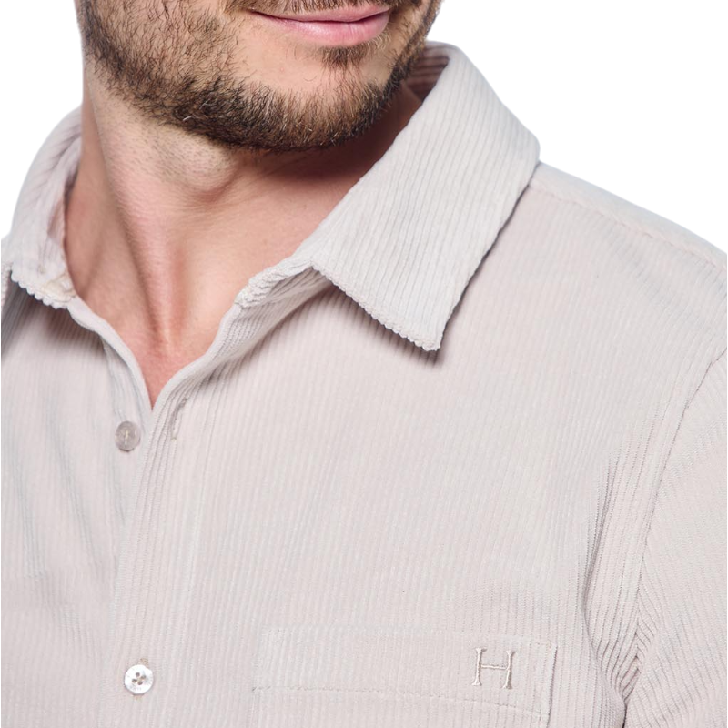Harcour - Chemise manches longues en velours homme Shavi ivoire | - Ohlala