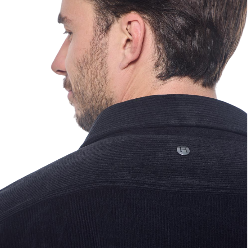 Harcour - Chemise manches longues en velours homme Shavi noir | - Ohlala