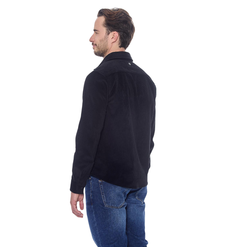 Harcour - Chemise manches longues en velours homme Shavi noir | - Ohlala