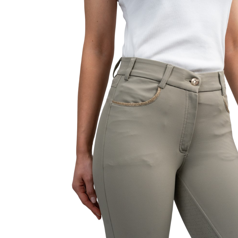 Harcour - Pantalon d'équitation femme Boogie light beige/ gold | - Ohlala