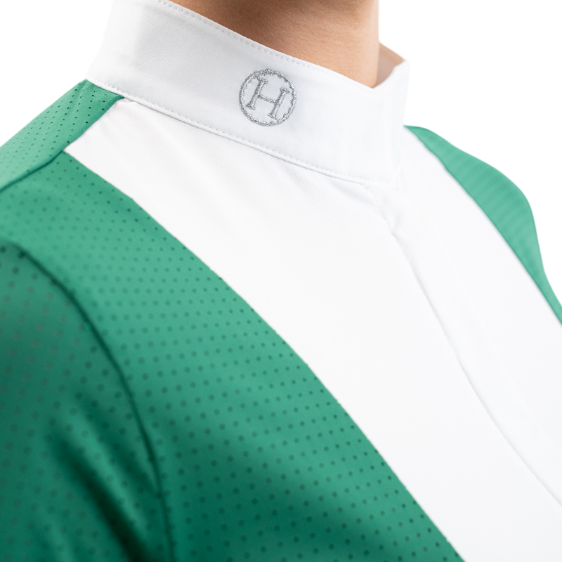 Harcour - Polo de concours manches courtes femme Prague emerald green | - Ohlala
