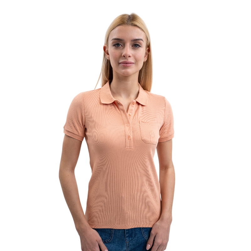 Harcour - Polo manches courtes femme Pamoly abricot | - Ohlala