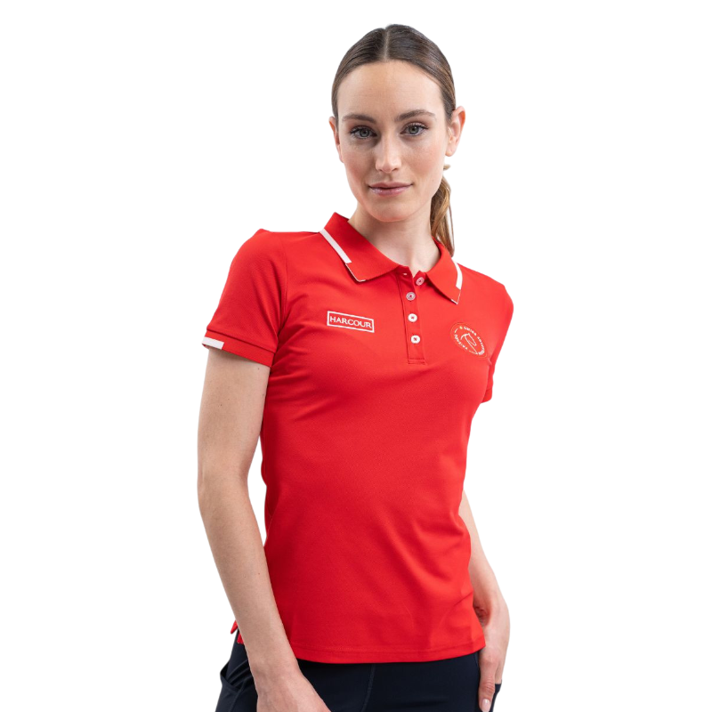 Harcour - Polo manches courtes femme Swiss Equestrian Friends Douve rouge | - Ohlala