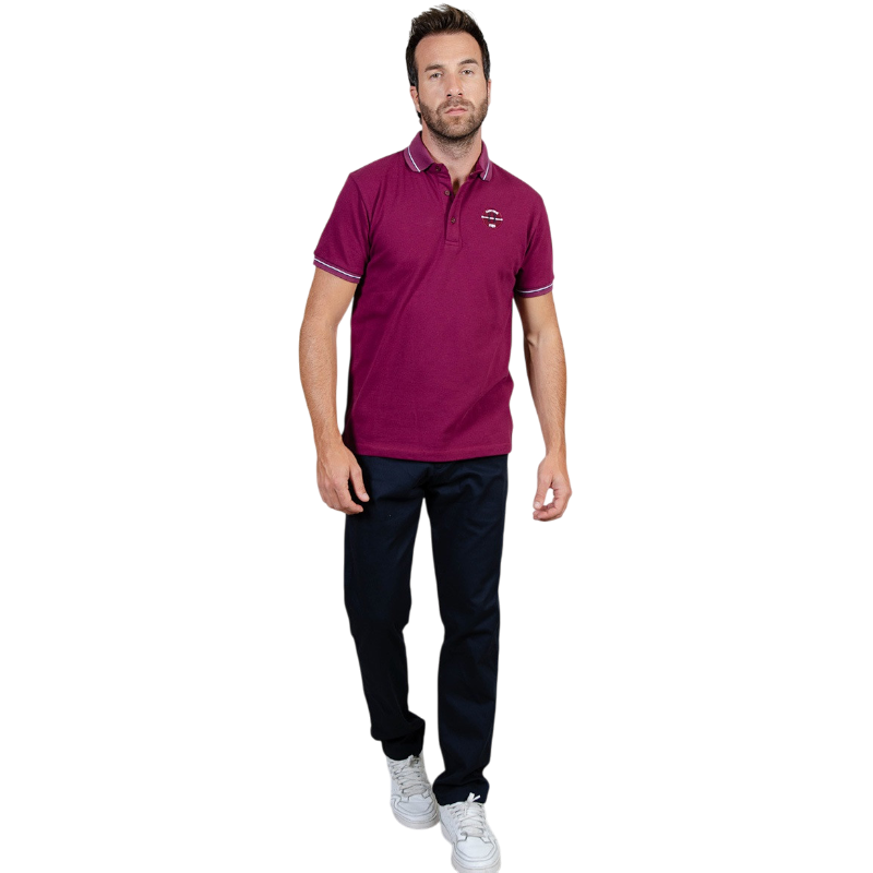 Harcour - Polo manches courtes homme Pampelonne violine | - Ohlala