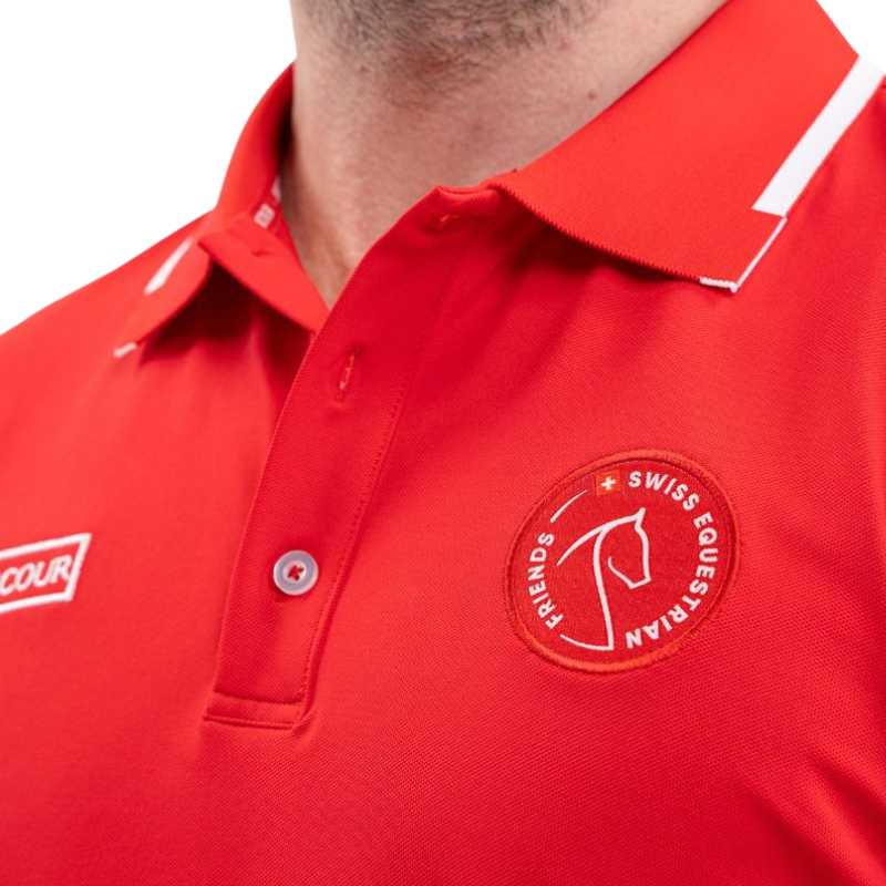 Harcour - Polo manches courtes homme Swiss Equestrian Friends Dranse rouge | - Ohlala