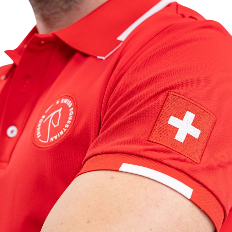 Harcour - Polo manches courtes homme Swiss Equestrian Friends Dranse rouge | - Ohlala