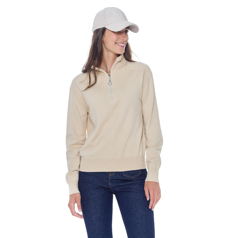 Harcour - Pull manches longues femme Pachana ivoire | - Ohlala