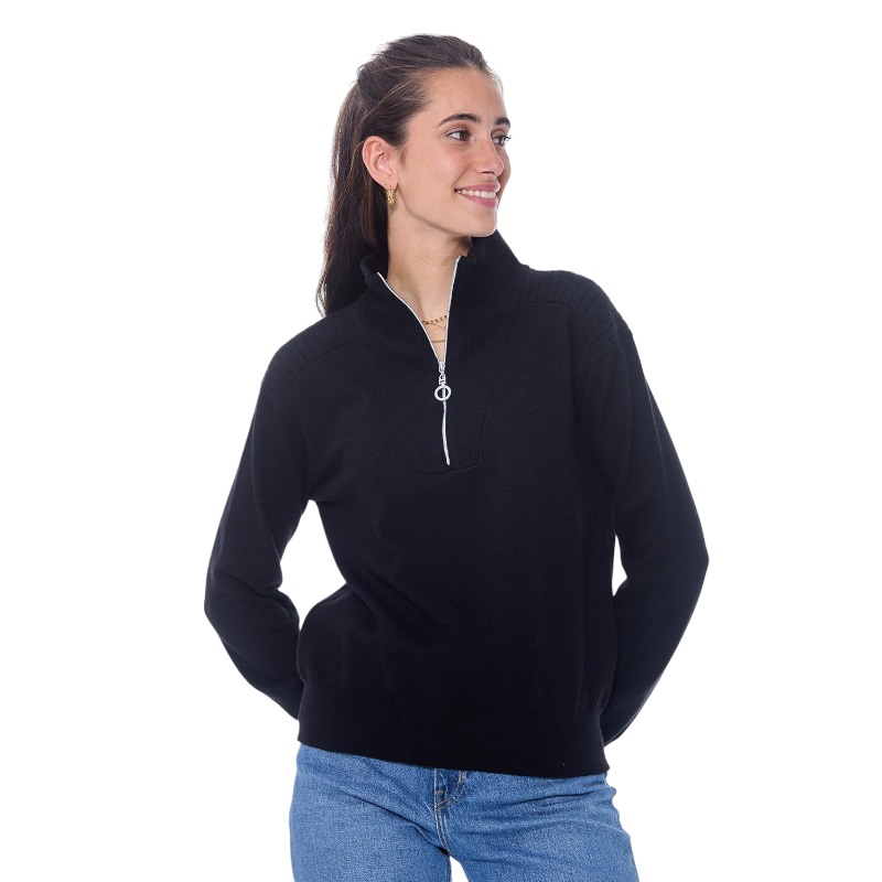 Harcour - Pull manches longues femme Pachana noir | - Ohlala