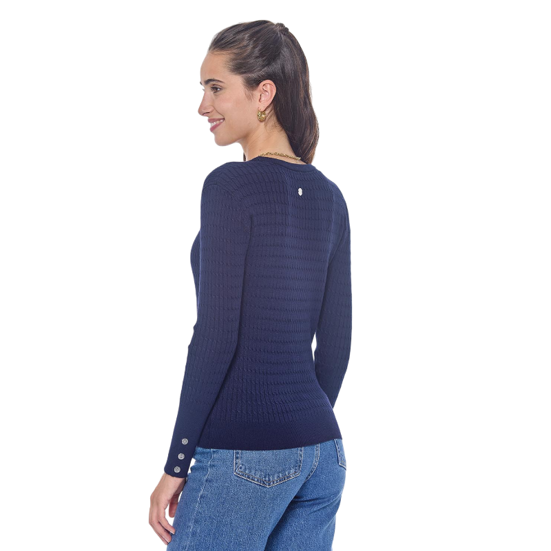 Harcour - Pull manches longues femme Pompadou marine | - Ohlala