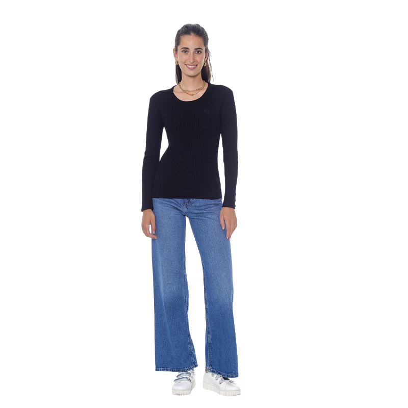 Harcour - Pull manches longues femme Pompadou noir | - Ohlala