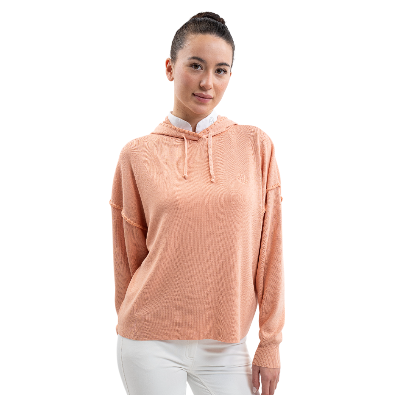 Harcour - Sweat à capuche manches longues femme Plume abricot | - Ohlala